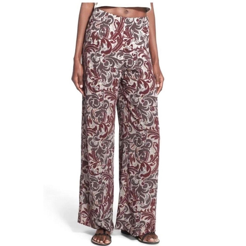 ASTR The Label Women's Red and Grey Trousers Size Medium